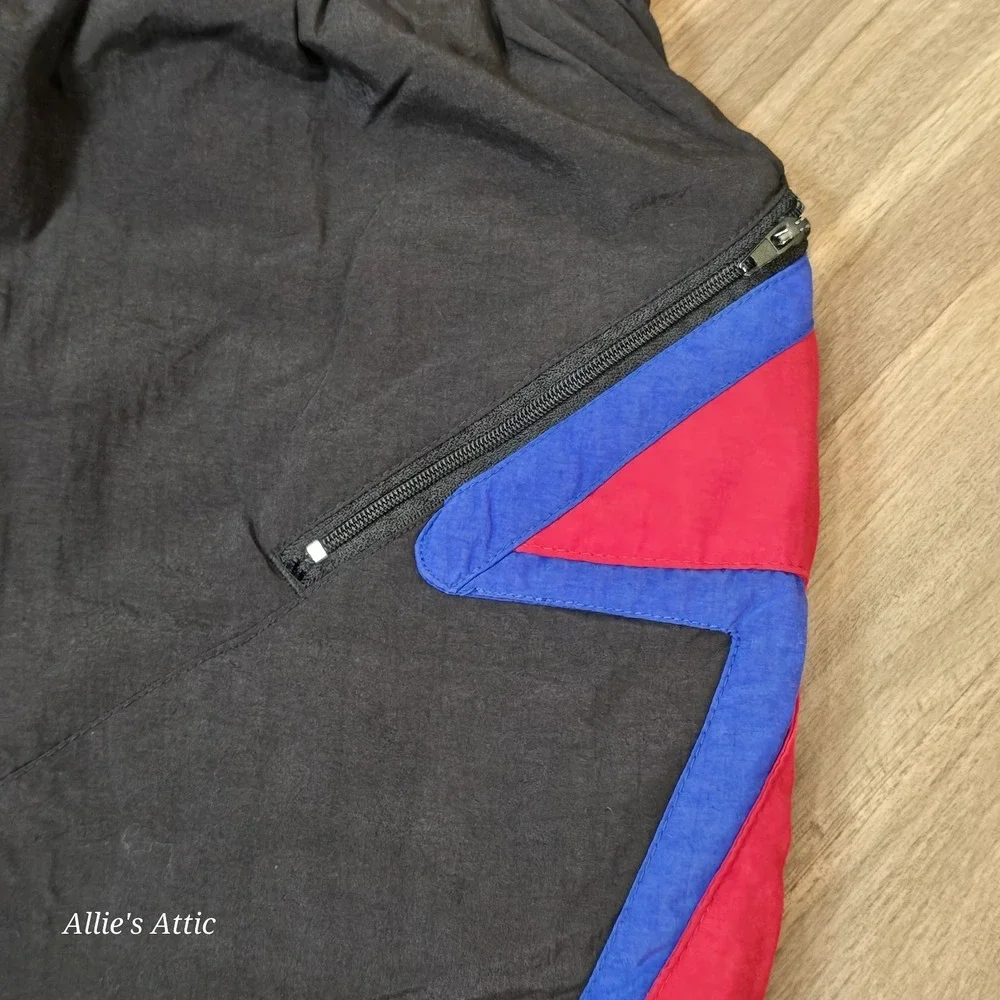 Speedo Swim Shorts Trunks Mens Red Black Blue Colorblock Vintage Retro 90s Large